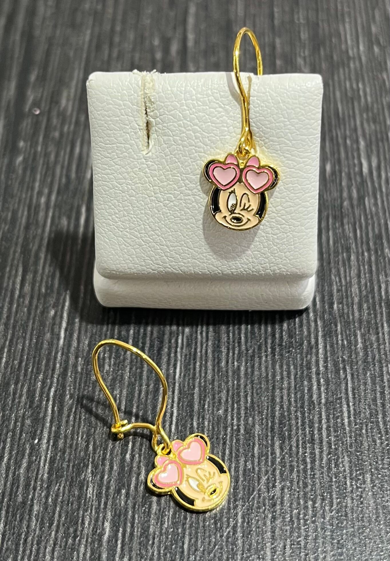 Minnie Pink Heart Kids Earrings - Image 2